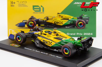 modellino mclaren mcl38 burago 1:43 posteriore