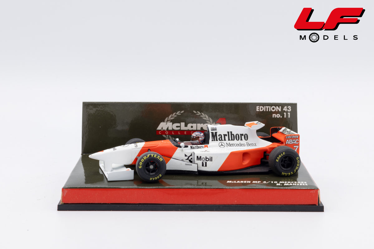 modellino mclaren mp4/10 mansell minichamps 1:43 vista laterale