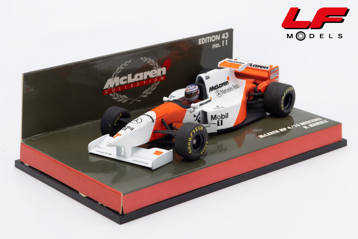 modellino mclaren mp4/10 mansell minichamps 1:43 vista frontale
