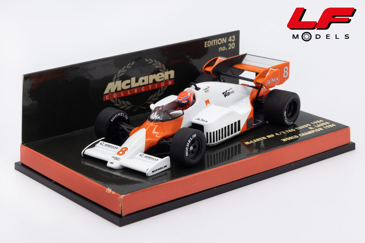 modellino mclaren mp4/2 world champion niki lauda minichamps 1:43 vista frontale