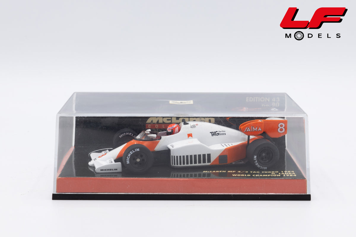 modellino mclaren mp4/2 world champion niki lauda minichamps 1:43 vista teca