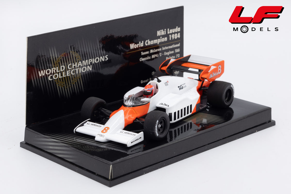 modellino mclaren mp4/2 world champion niki lauda minichamps 1:43 vista frontale