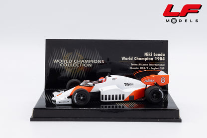 modellino mclaren mp4/2 world champion niki lauda minichamps 1:43 vista laterale