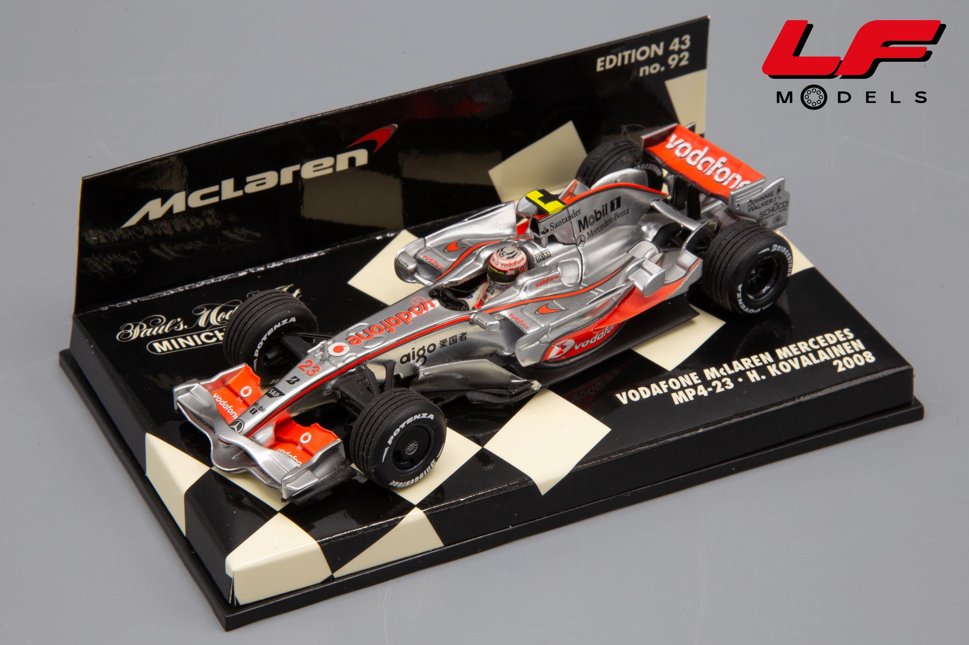 modellino mclaren mercedes mp4-23 kovalainen minichamps 1:43 frontale