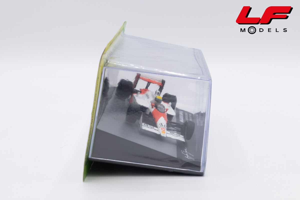 modellino mclaren mp4/4 san marino gp ayrton senna edicola 1:43 F1BRACOL001-51589 vista frontale