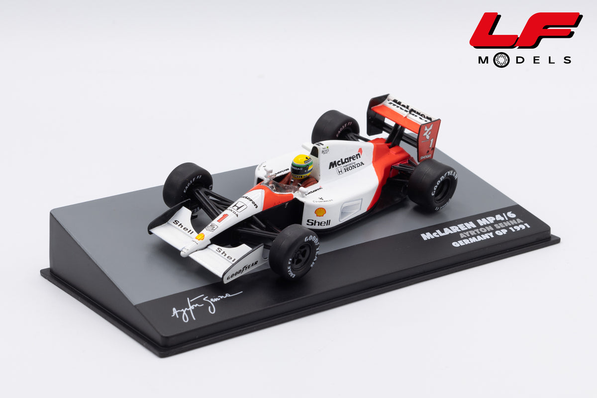 modellino mclaren MP4/6 germany gp ayrton senna edicola 1:43 F1BRACOL003-33066 vista frontale