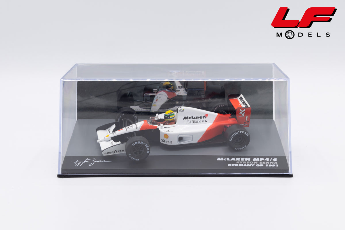 modellino mclaren MP4/6 germany gp ayrton senna edicola 1:43 F1BRACOL003-33066 vista teca