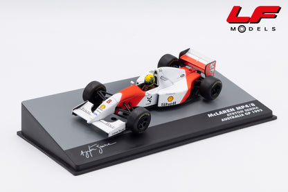 modellino mclaren mp4/8 australia gp ayrton senna edicola 1:43 F1BRACOL027-29567 vista frontale