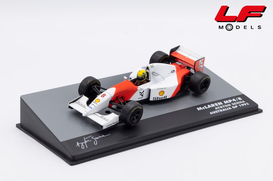 modellino mclaren mp4/8 australia gp ayrton senna edicola 1:43 F1BRACOL027-29567 vista frontale