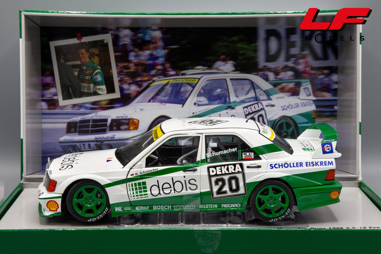 modellino mercedes 190e evo2 dtm schumacher werk83 1:18