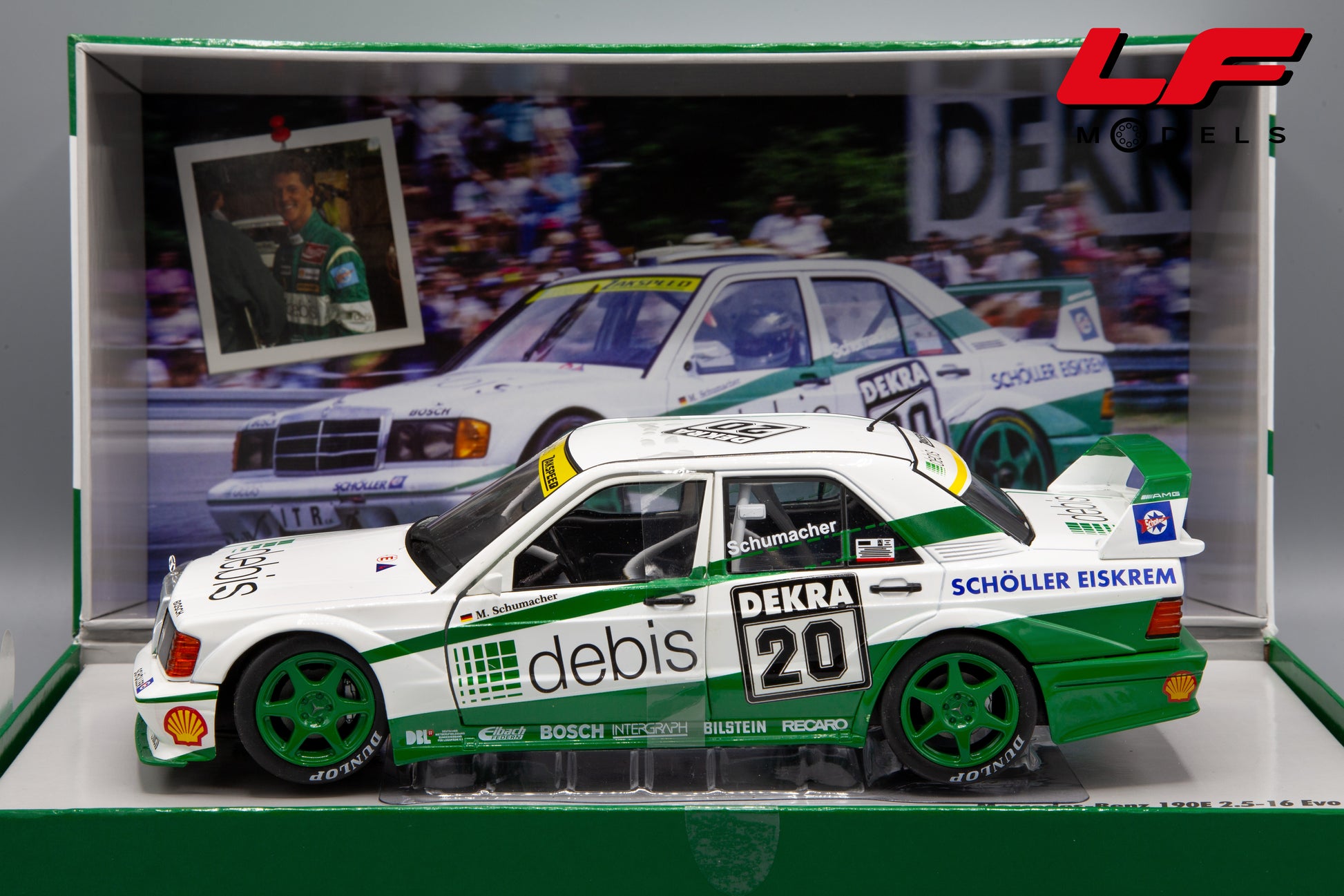 modellino mercedes 190e evo2 dtm schumacher werk83 1:18