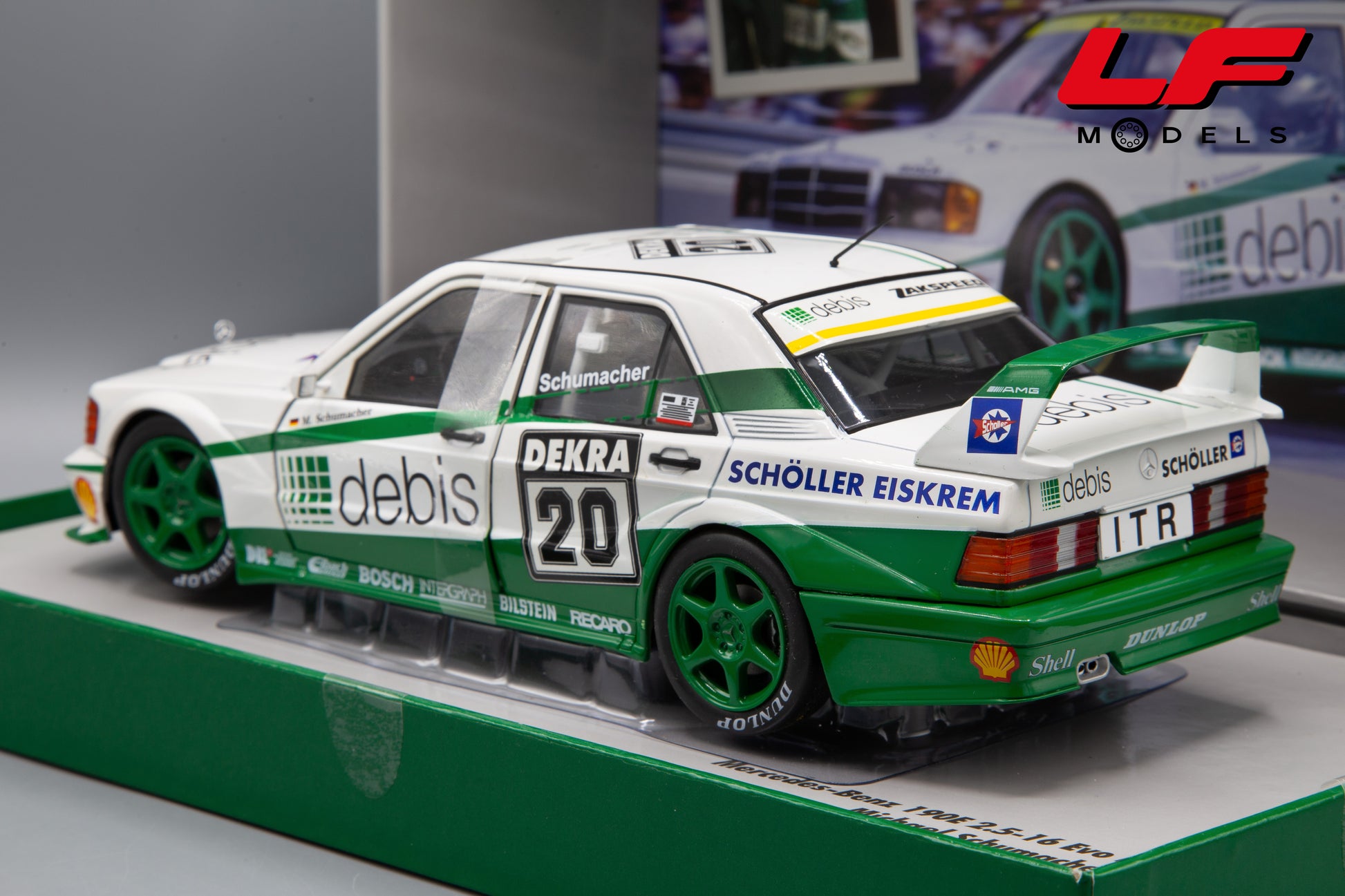 modellino mercedes 190e evo2 dtm schumacher werk83 1:18