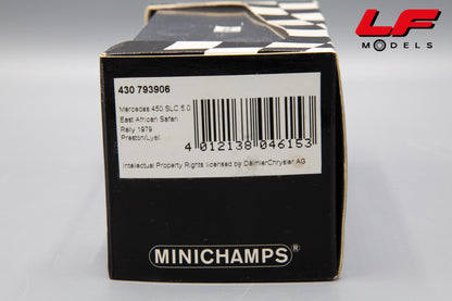 modellino mercedes 450 slc east african safari rally minichamps 1:43 etichetta