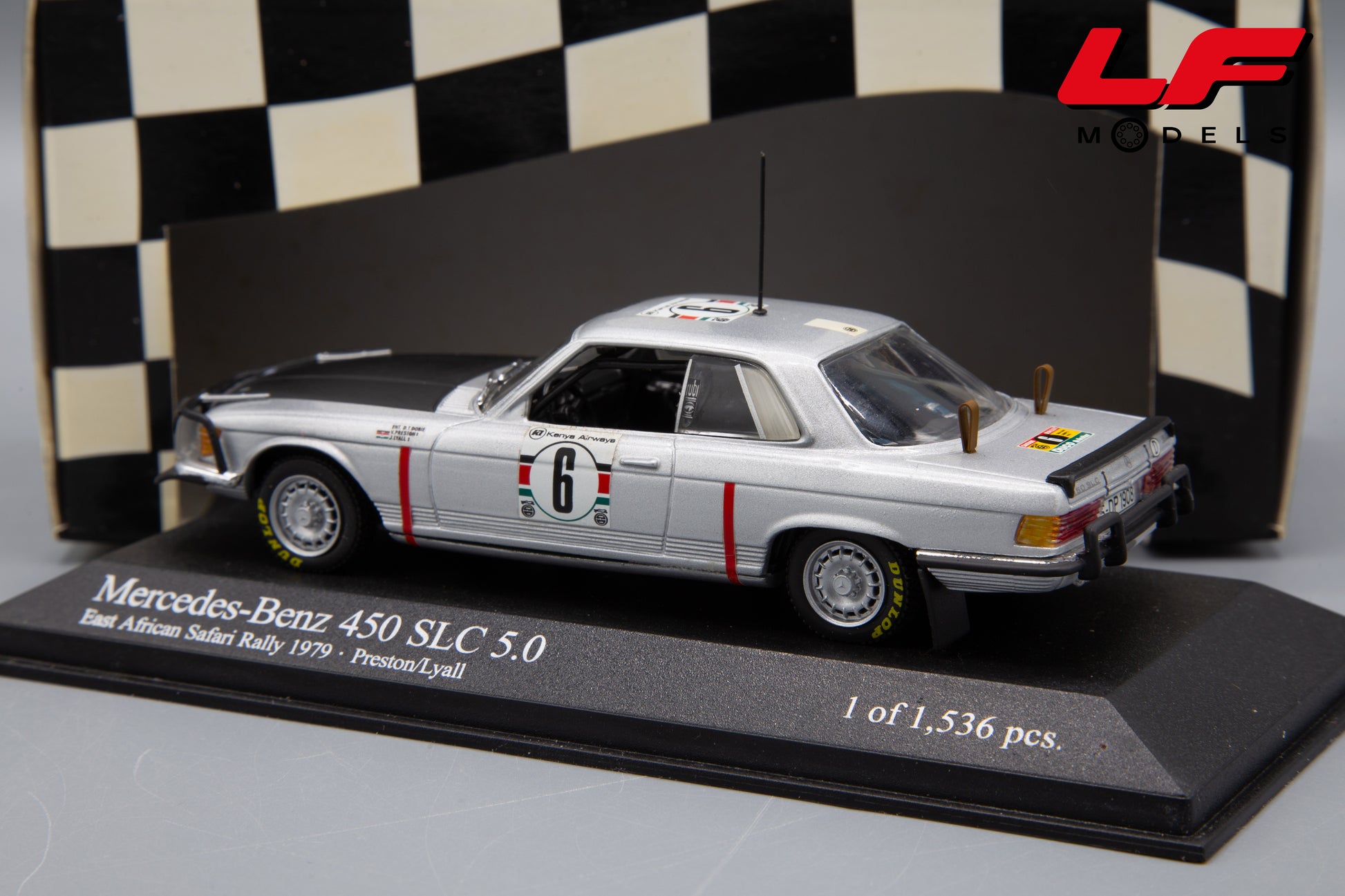 modellino mercedes 450 slc east african safari rally minichamps 1:43 posteriore