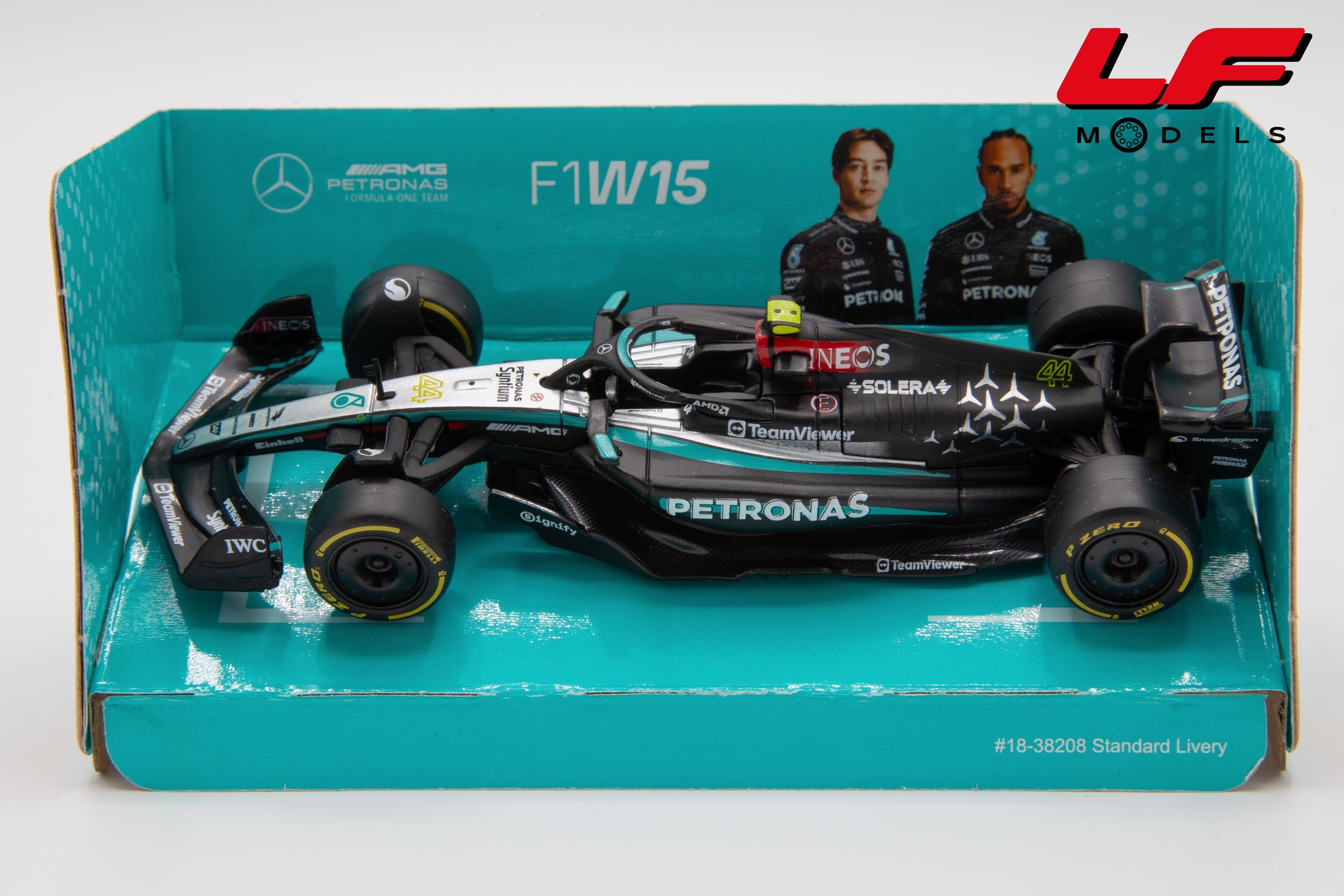 modellino mercedes f1 w15 burago 1:43 frontale