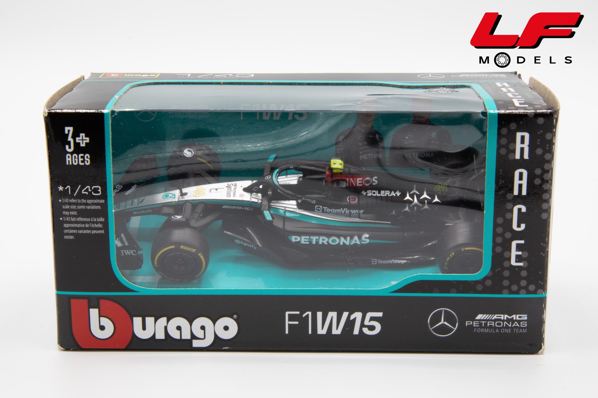 modellino mercedes f1 w15 burago 1:43 scatola