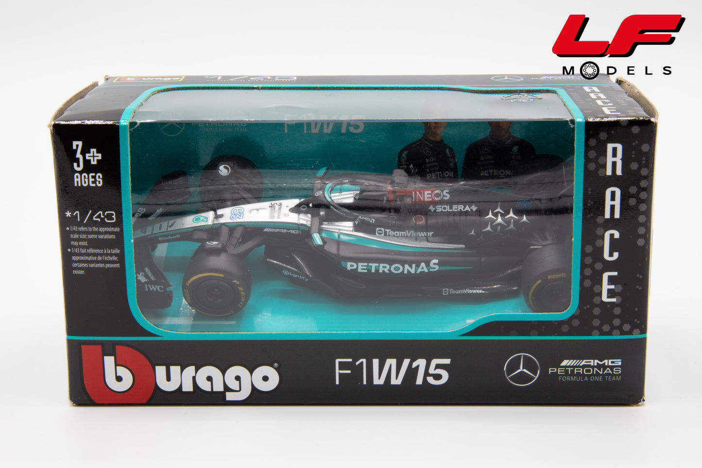 modellino mercedes f1 w15 burago 1:43 scatola