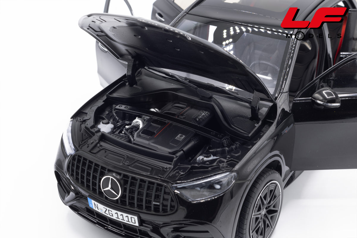 modellino mercedes glc 63 amg nero nzg 1:18 111000050 vista motore