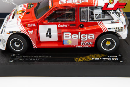modellino mg metro 6r4 rally sunstar 1:18 05543 vista etichetta difettata