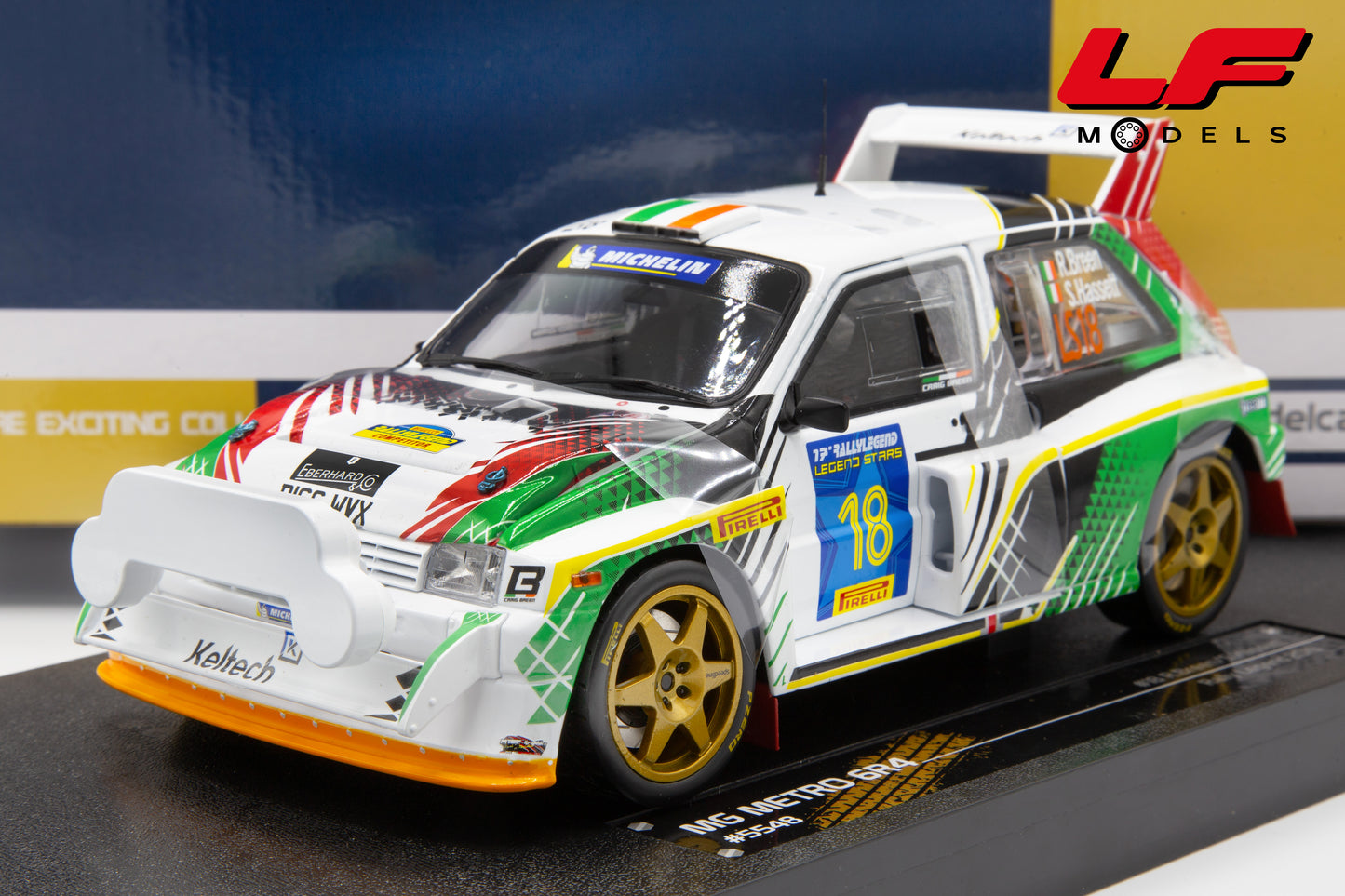modellino mg metro 6r4 rally sunstar 1:18 frontale