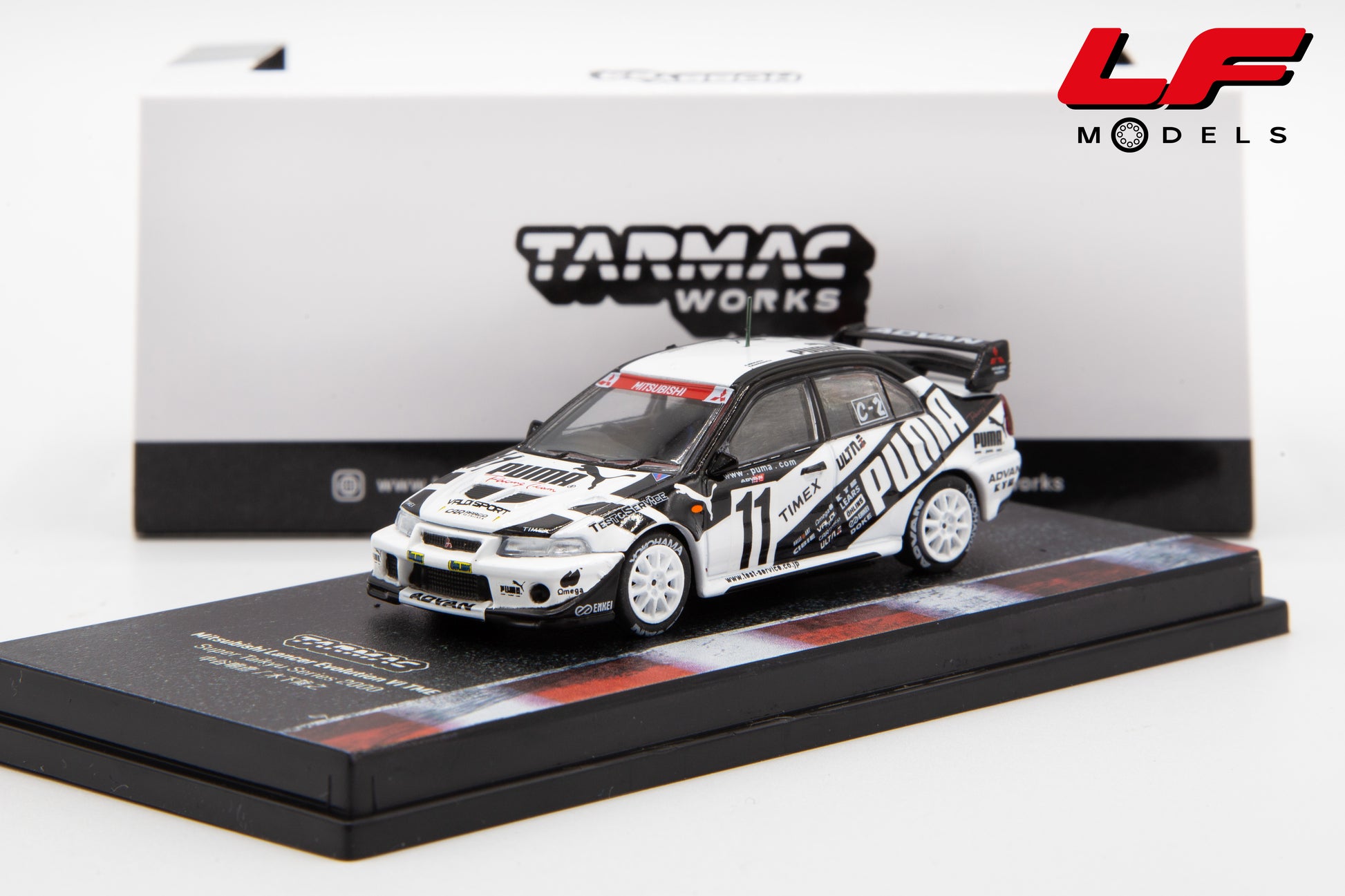 modellino mitsubishi lancer evo tarmac 1:64 T64-021-00ST11 vista frontale