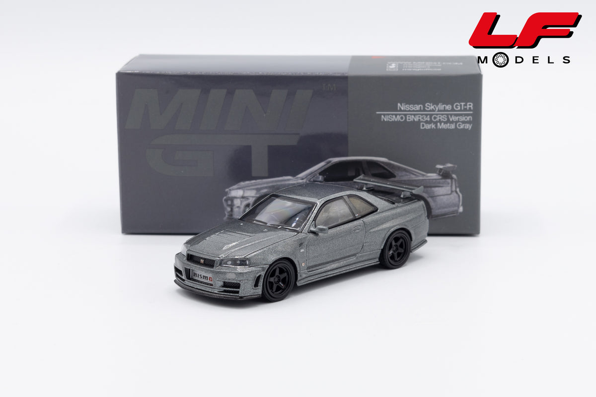 modellino nissan skyline gtr r34 mini gt 1:64 MGT01160-R vista frontale