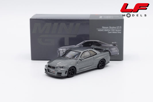 modellino nissan skyline gtr r34 mini gt 1:64 MGT01160-R vista frontale