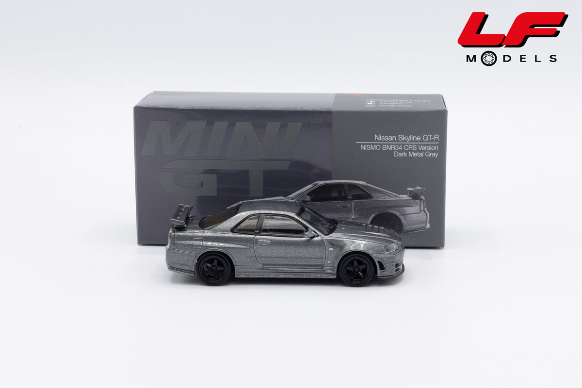 modellino nissan skyline gtr r34 mini gt 1:64 MGT01160-R vista laterale