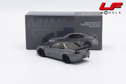 modellino nissan skyline gtr r34 mini gt 1:64 MGT01160-R vista posteriore