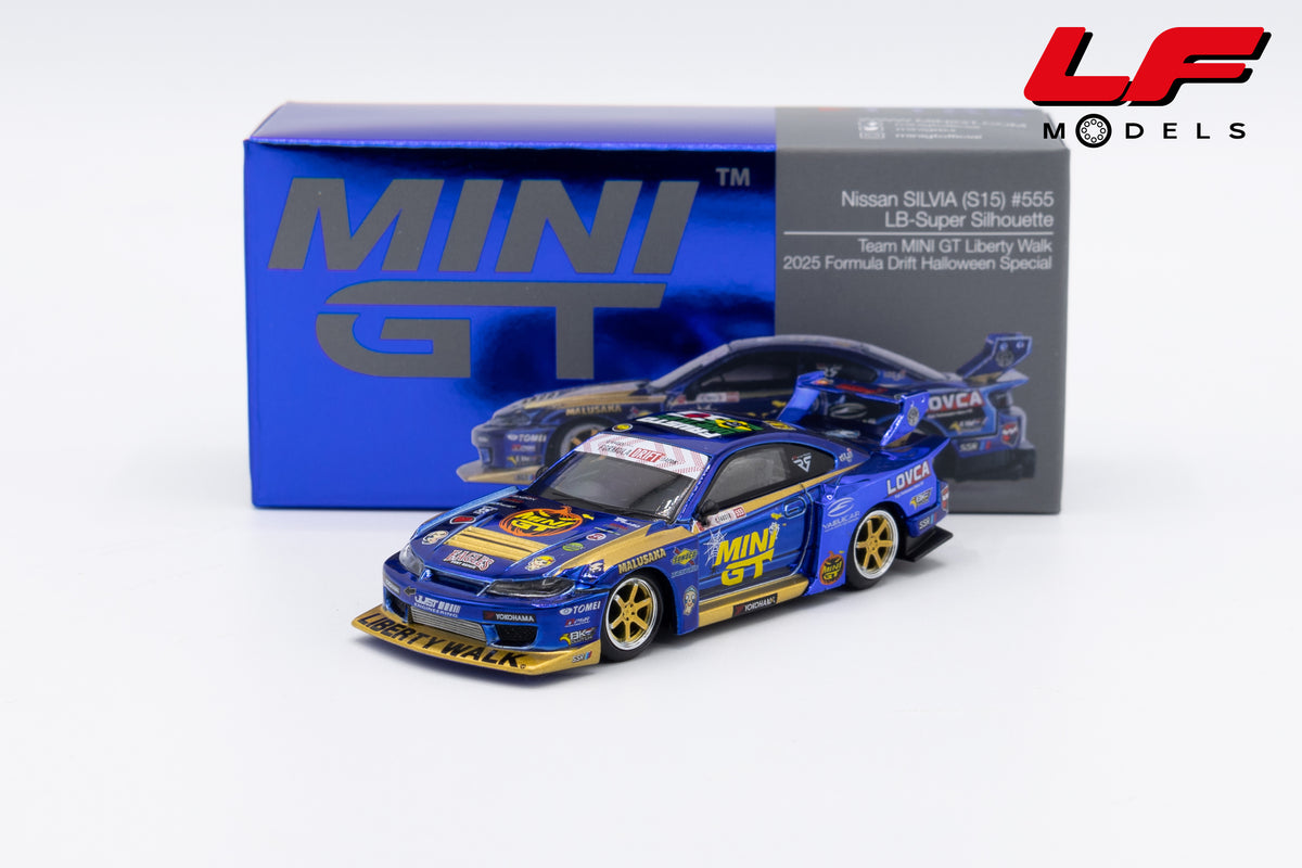 modellino nissan silvia formula drift halloween special mini gt 1:64 MGT01185-R vista frontale