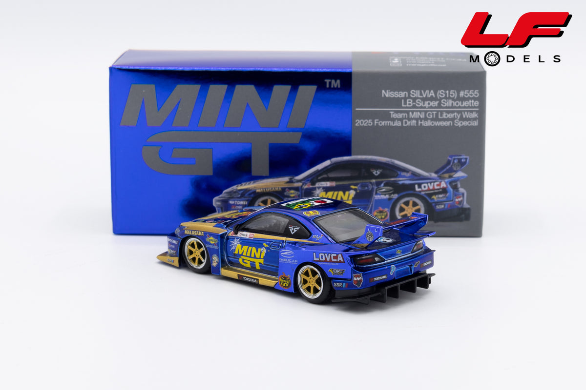 modellino nissan silvia formula drift halloween special mini gt 1:64 MGT01185-R vista posteriore