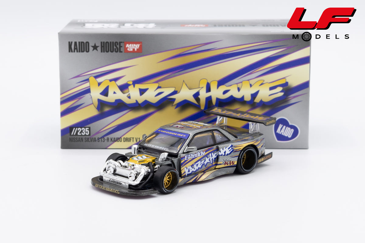 modellino nissan silvia s13 r kaido house mini gt 1:64 KHMG235 vista frontale