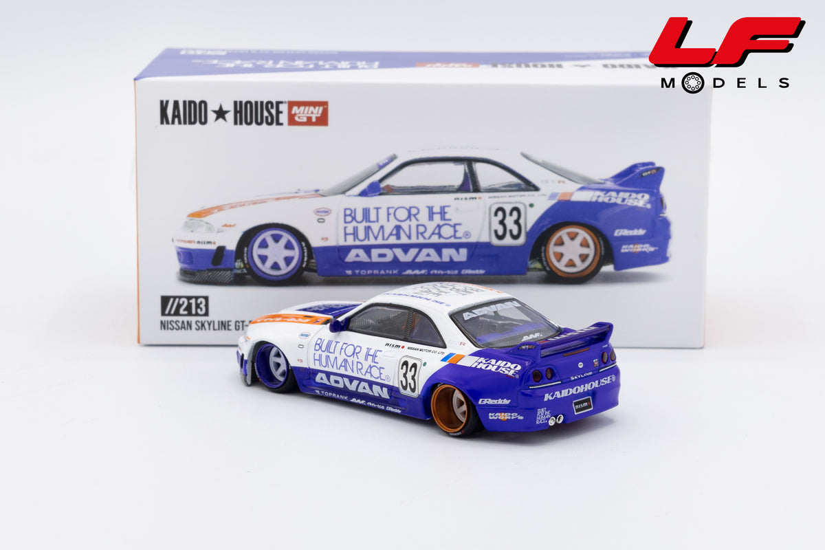 modellino nissan skyline gtr r33 kaido house mini gt 1:64 KHMG213 vista posteriore