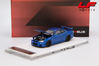 modellino nissan gtr r34 z tune motorhelix 1:64 M63416 vista frontale aperta