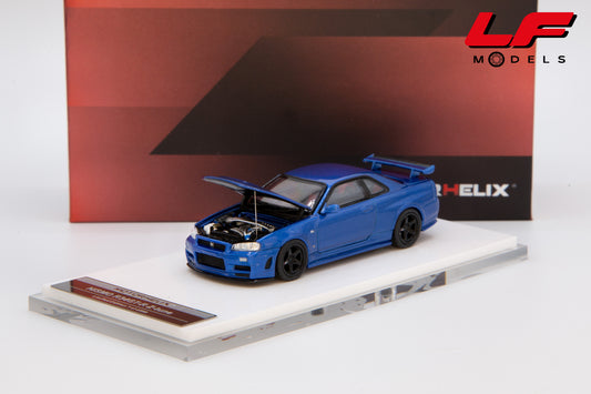 modellino nissan gtr r34 z tune motorhelix 1:64 M63416 vista frontale aperta