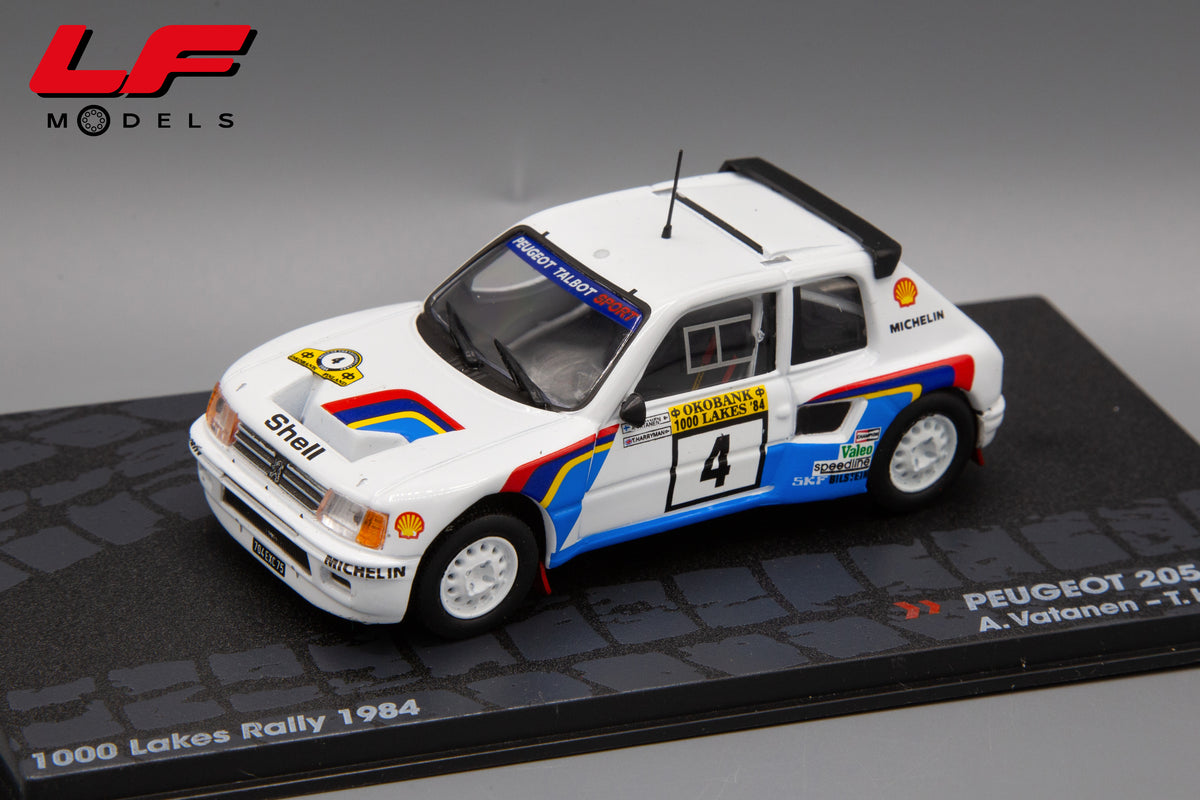 modellino peugeot 205 t16 e1 1000 lakes rally edicola 1:43 vista frontale