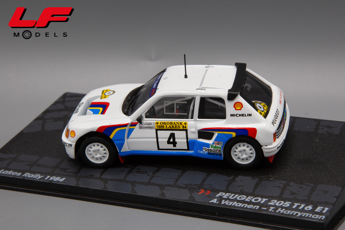 modellino peugeot 205 t16 e1 1000 lakes rally edicola 1:43 vista posteriore