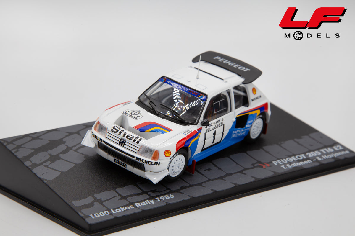 edicola peugeot 205 t16 e2 1000 lakes rally edicola 1:43 vista frontale