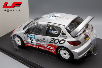 modellino peugeot 206 rally autoart 1:18 posteriore