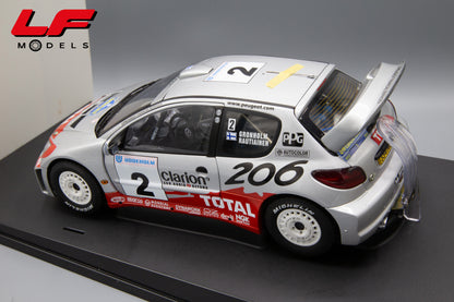 modellino peugeot 206 rally autoart 1:18 posteriore