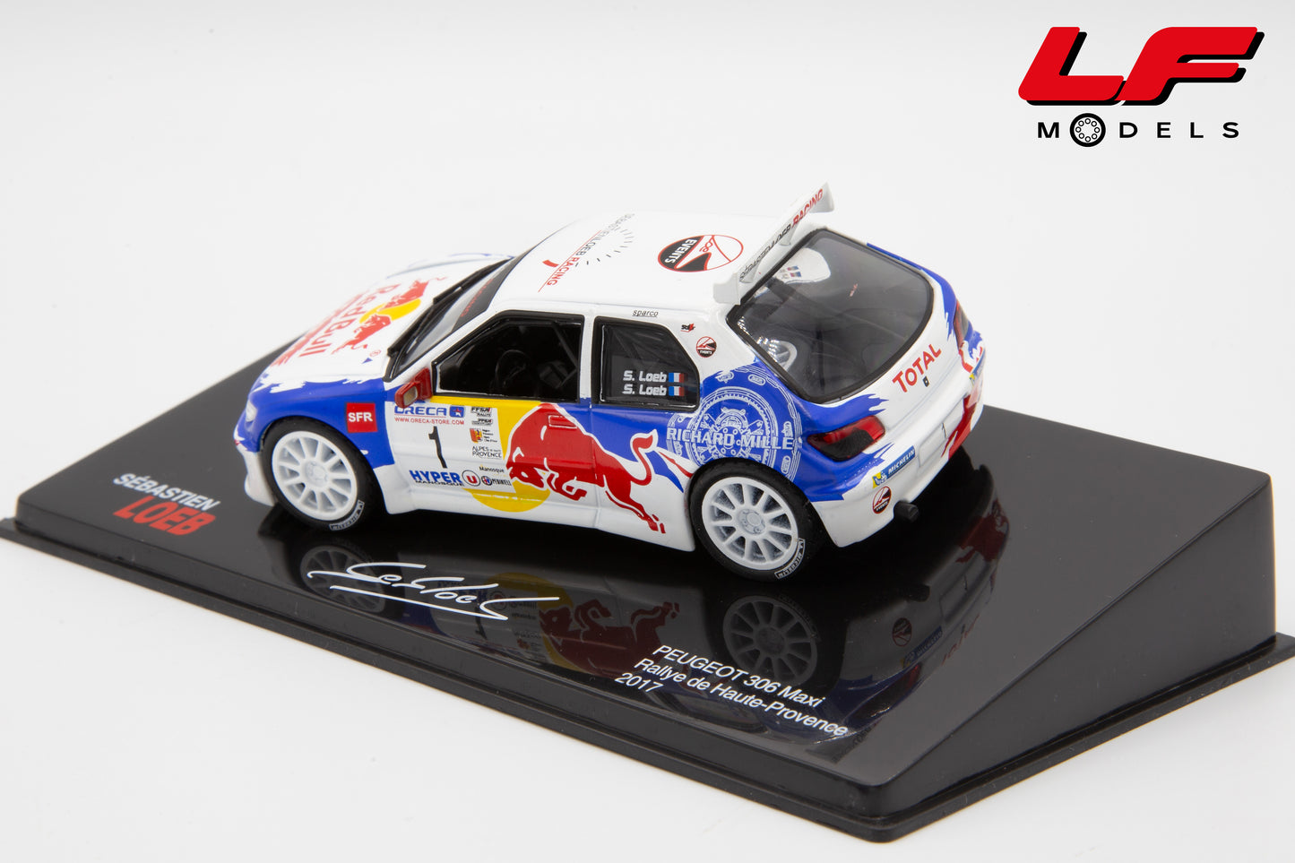 modellino peugeot 306 maxi rally edicola 1:43 EDICOLA-PEUG-306-LB-43 vista posteriore