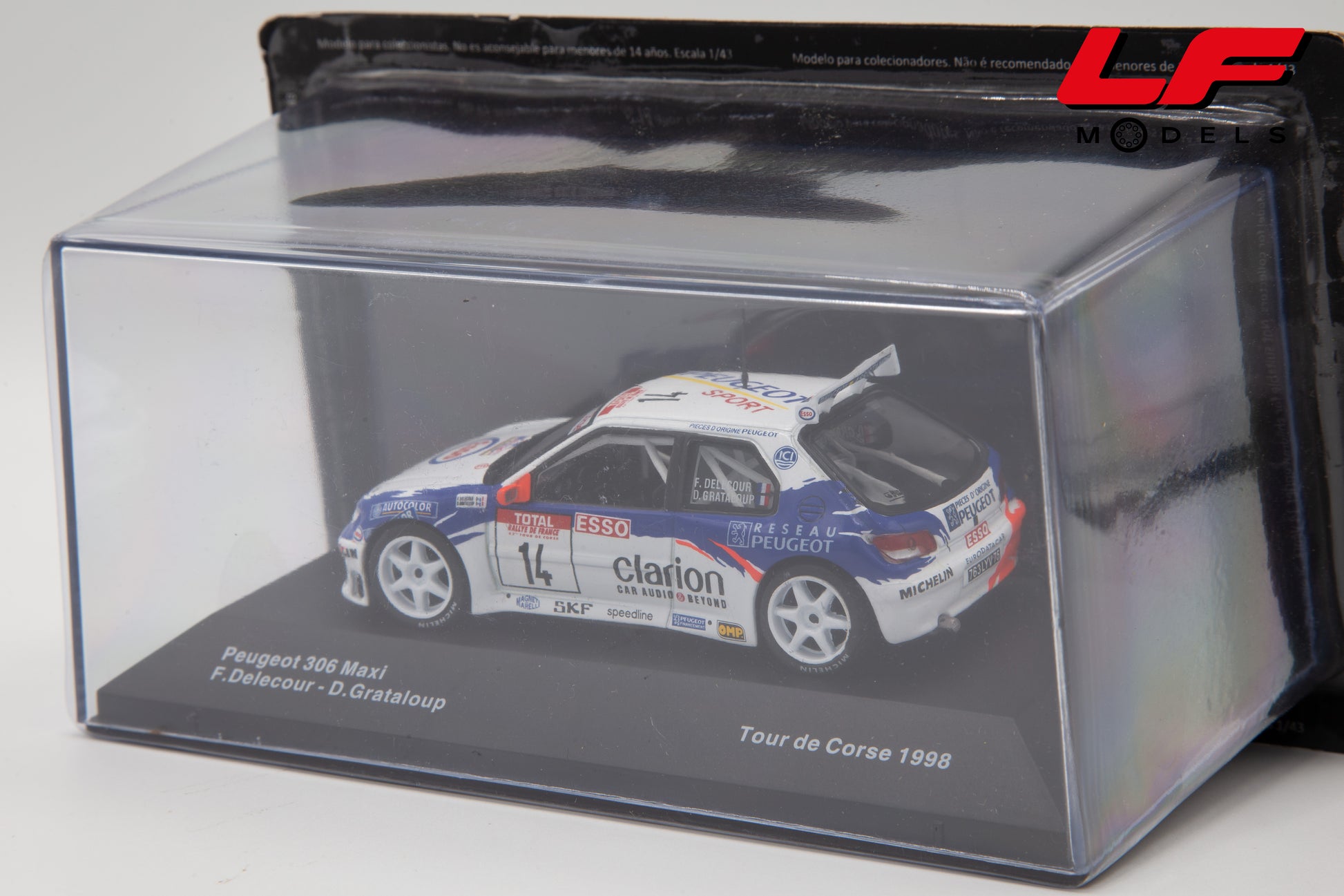 modellino peugeot 306 maxi tour de corse edicola 1:43 vista posteriore
