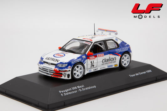 modellino peugeot 306 maxi tour de corse edicola 1:43 vista frontale