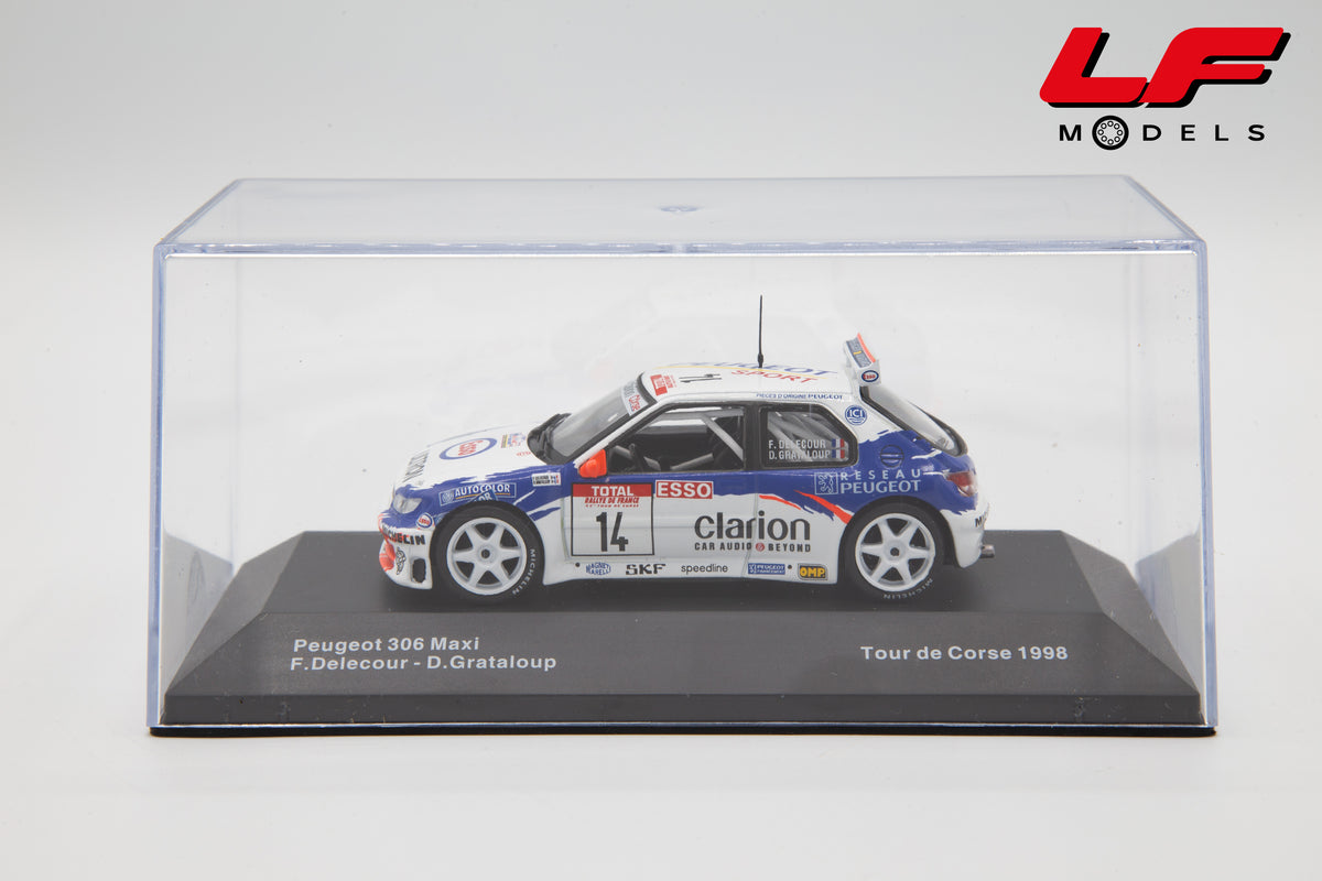 modellino peugeot 306 maxi tour de corse edicola 1:43 vista teca