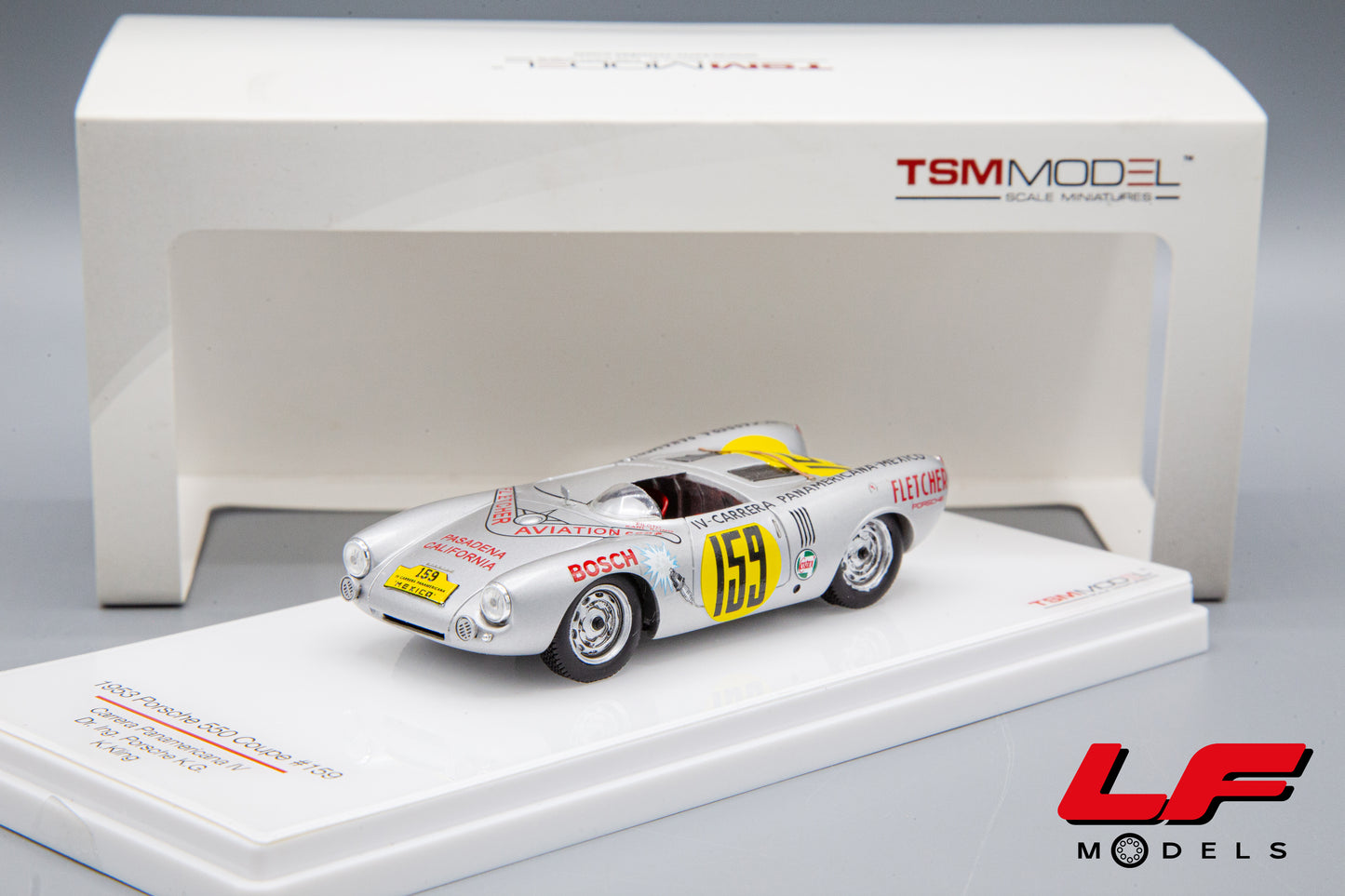 modellino porsche 550 coupe tsm model 1:43 frontale