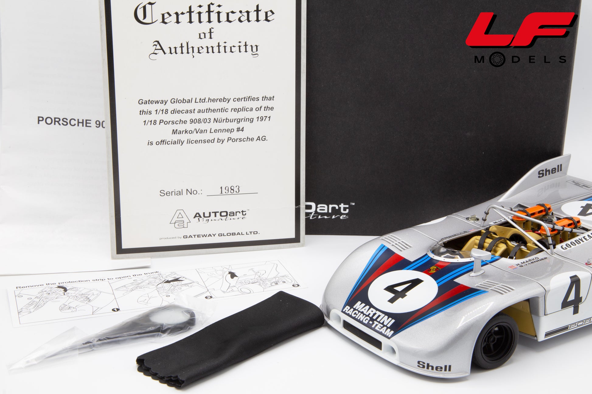 modellino porsche 908/03 autoart 1:18 imballo