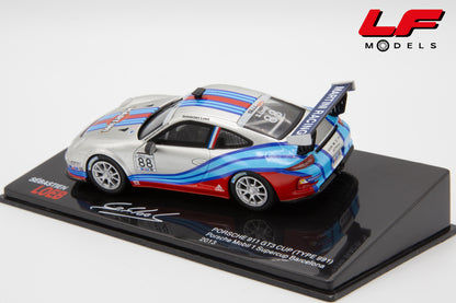 modellino porsche 911 gt3 cup loeb edicola 1:43 vista posteriore