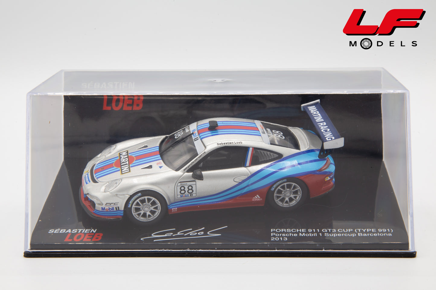 modellino porsche 911 gt3 cup loeb edicola 1:43 vista teca