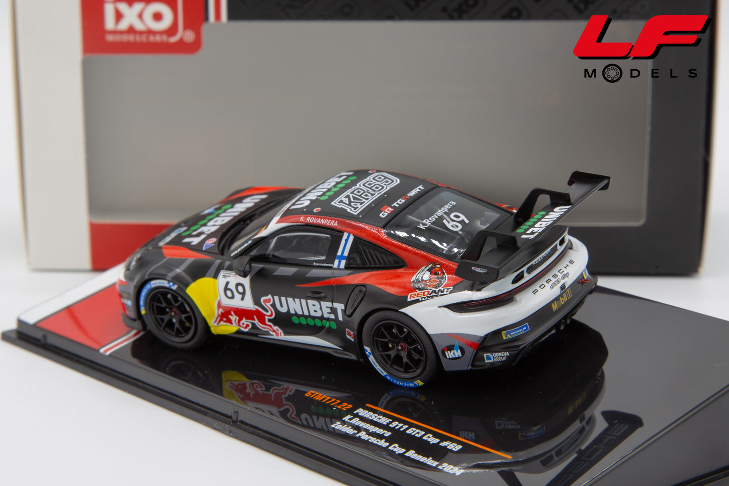 modellino porsche 911 gt3 cup ixo models 1:43 posteriore