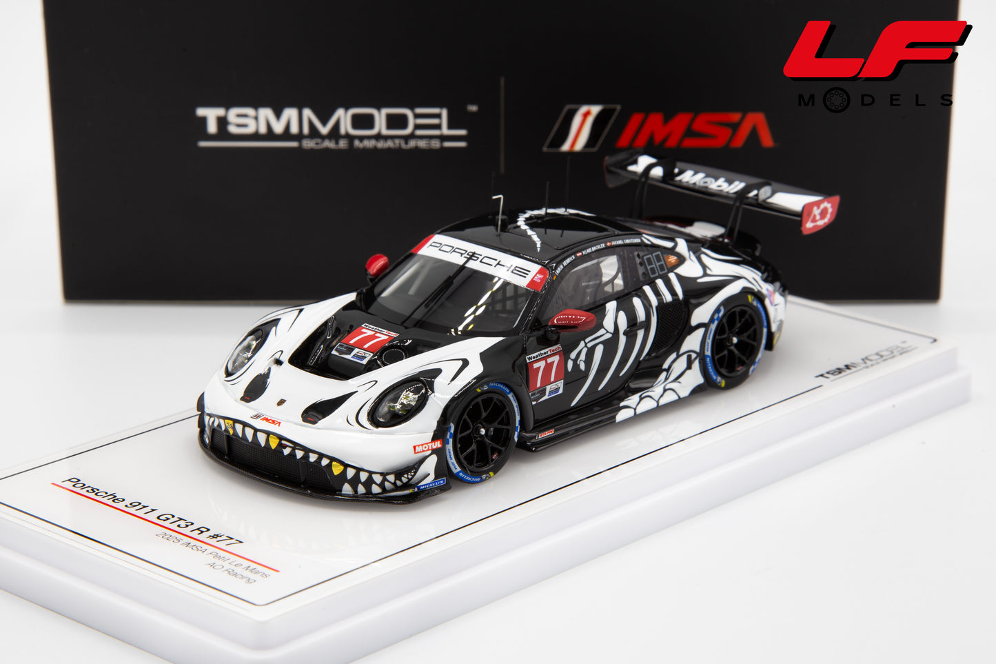 modellino porsche 911 gt3 r imsa tsm 1:43 TSM430905 vista frontale